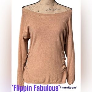 I-N-C rhinestone  Lace Up Side Pullover size Large